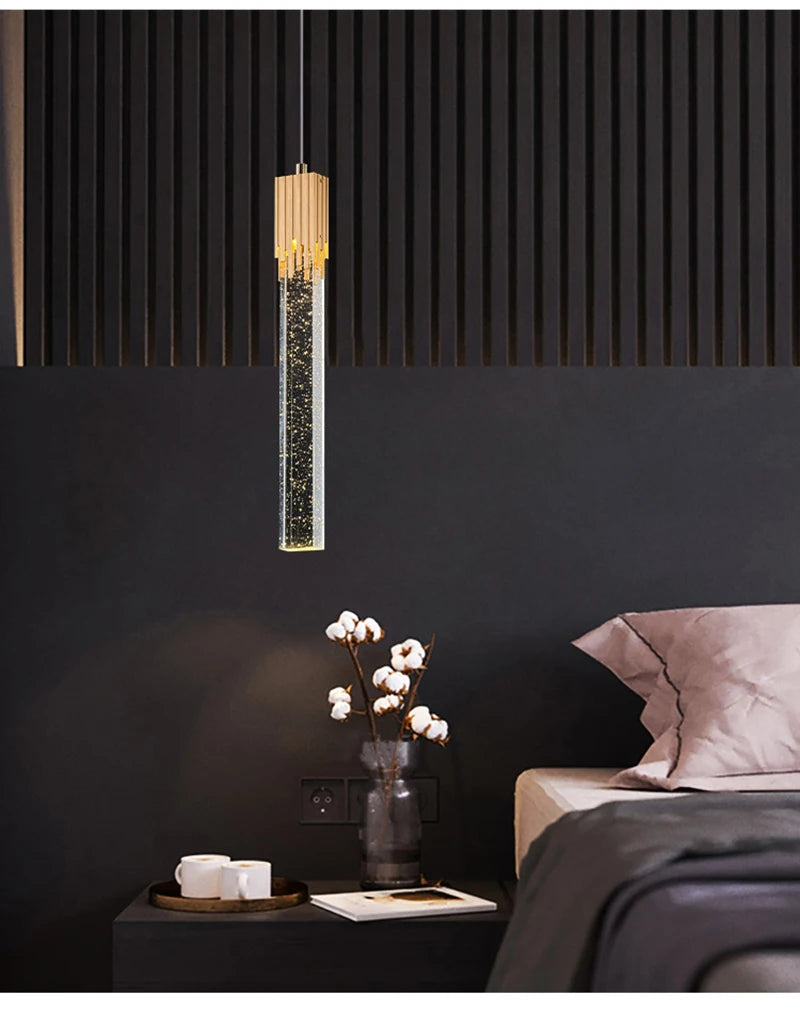Lustre de Cristal de Luxo — Pendente Moderno para Sala, Cozinha e Quarto
