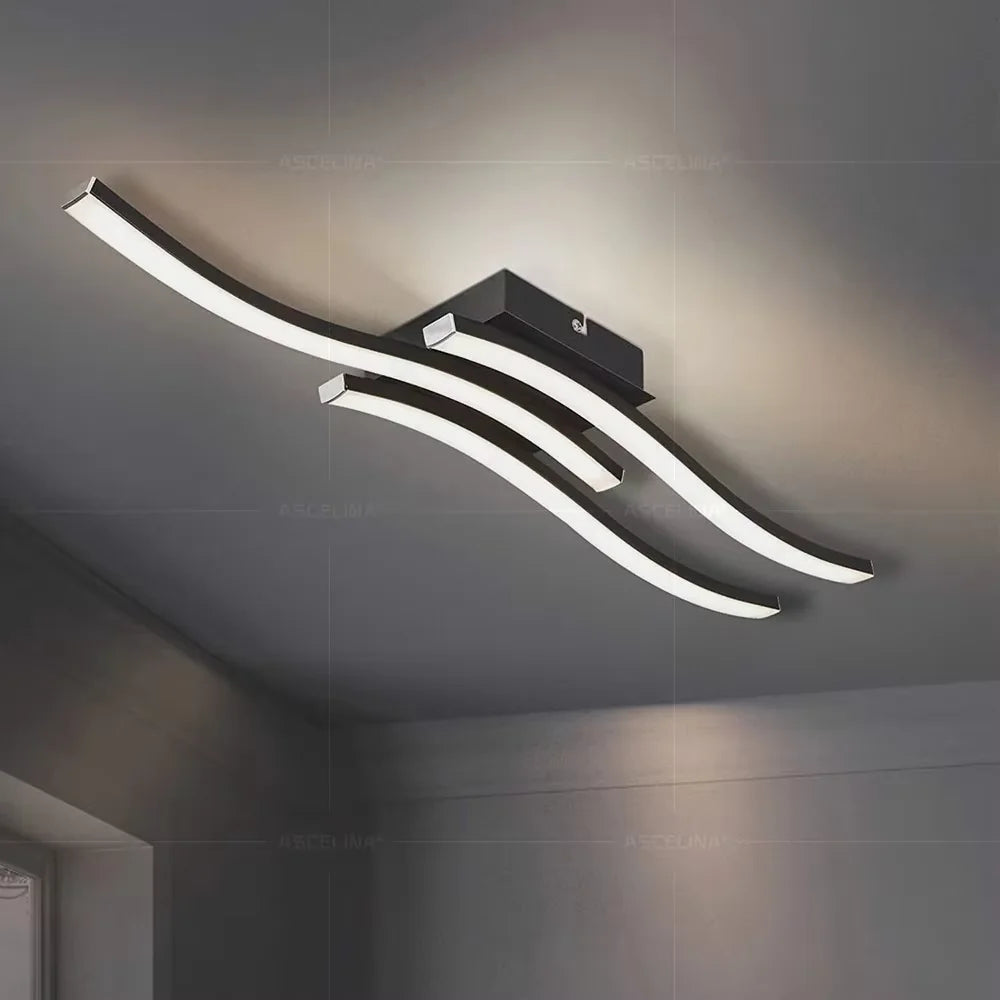 Luminária de Teto LED Onda — Lustre Decorativo para Sala, Quarto e Corredor