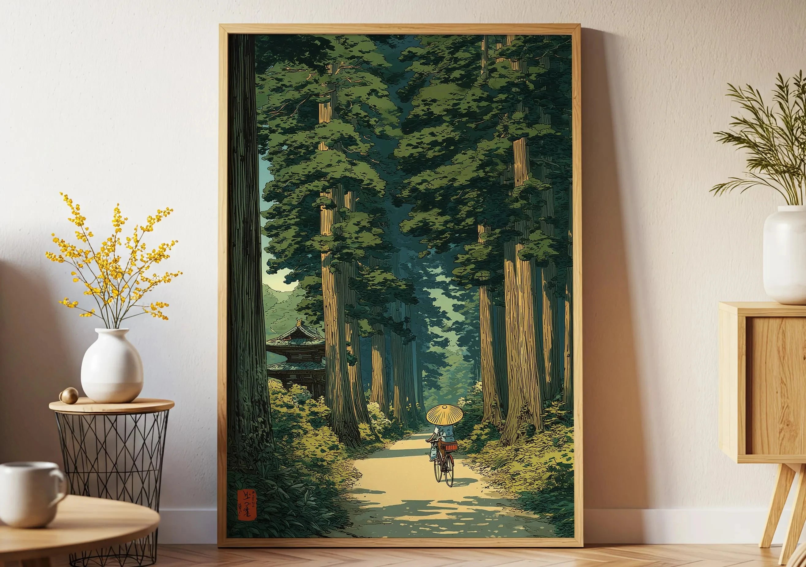 Quadro Decorativo Pinheiro Japonês sem Moldura — Arte Zen para Sala e Quarto
