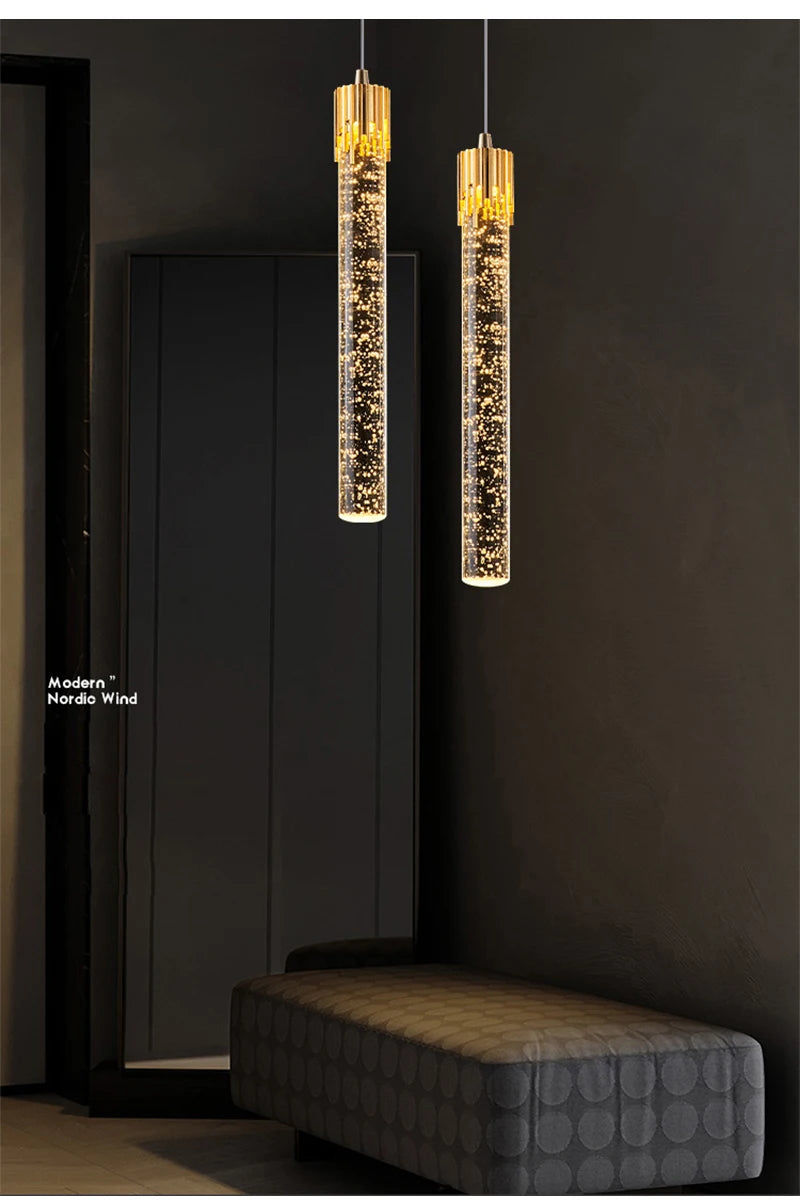 Lustre de Cristal de Luxo — Pendente Moderno para Sala, Cozinha e Quarto