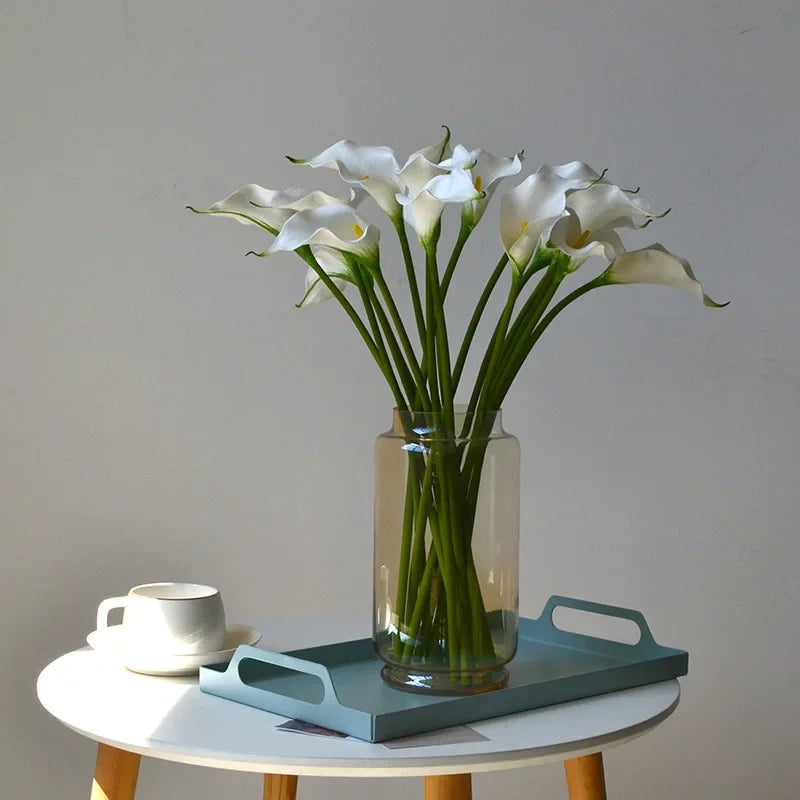 Flores Artificiais Copo de Leite EVA Kit 10 Hastes — Para Arranjos, Casamento e Sala