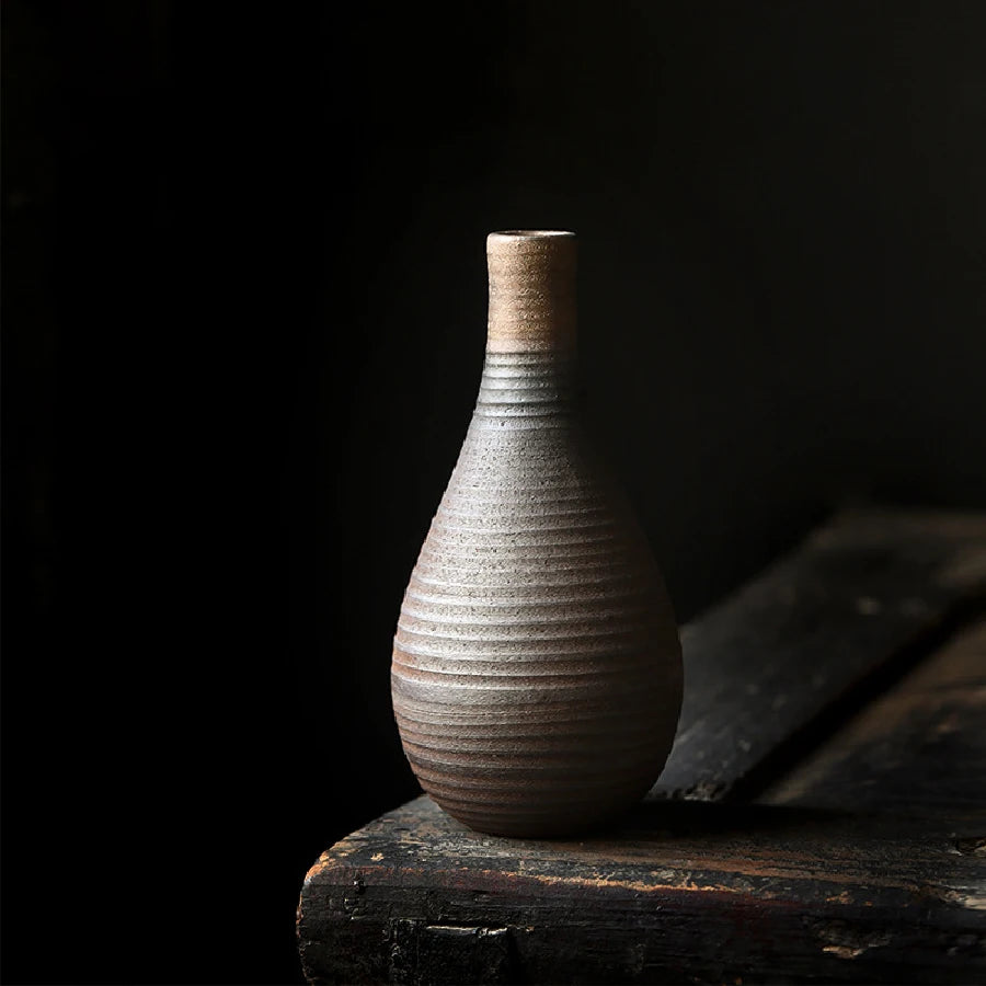 Mini Vaso de Cerâmica Rústico Retrô — Vaso Hidropônico Decorativo para Mesa
