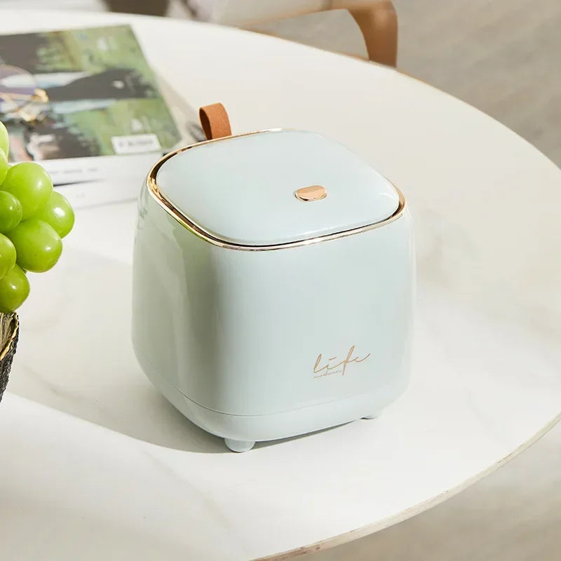 Mini Lixeira de Mesa Luxo Dupla Camada com Tampa de Pressão — Design Premium Moderno