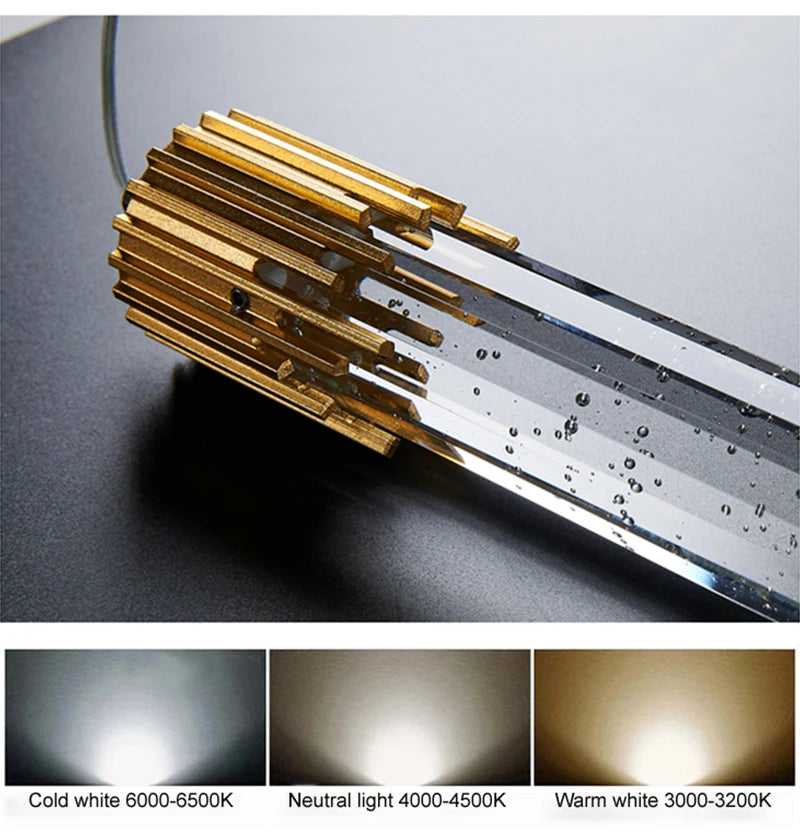 Lustre de Cristal de Luxo — Pendente Moderno para Sala, Cozinha e Quarto