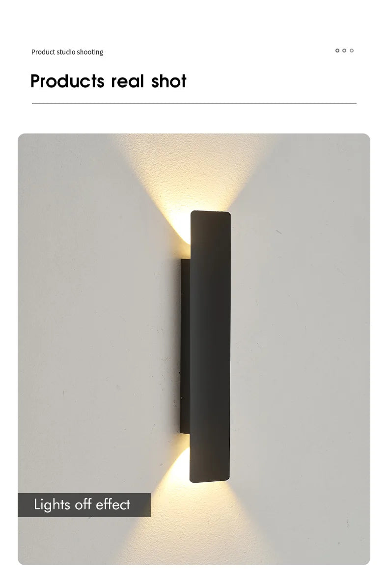Arandela LED Listrada Impermeável 18W — Iluminação de Fachada para Parede e Jardim
