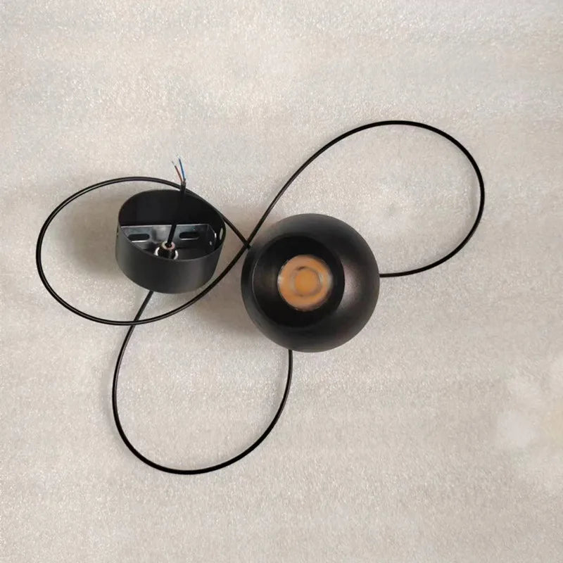 Pendente Esfera Minimalista Nórdico — Luminária Preta e Branca para Bar e Café