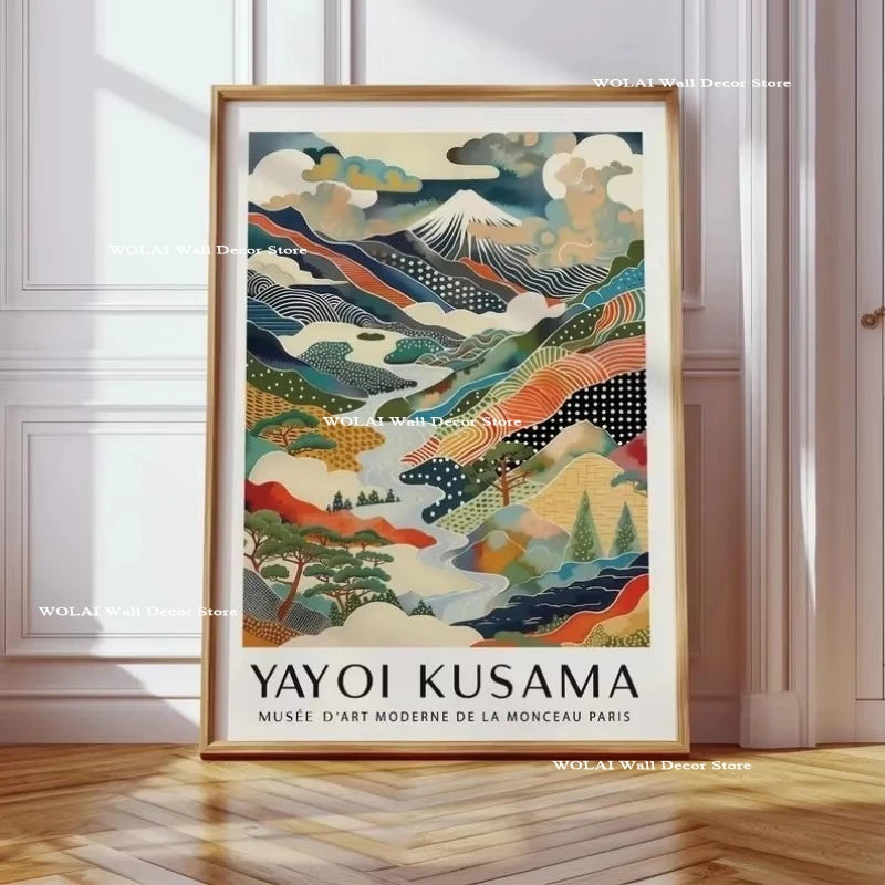 Quadro Decorativo Carpas Koi e Medusas — Arte Japonesa Estilo Hokusai para Sala