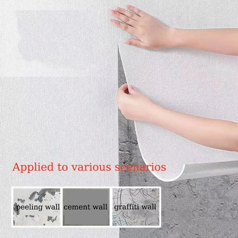Papel de Parede Linho Liso Impermeável Autocolante — Textura Natural para Quarto e Sala
