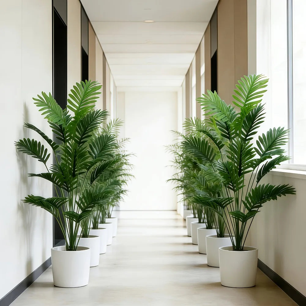 Planta Artificial Palmeira Tropical — Folhas Grandes e Realistas para Decoração de Interiores