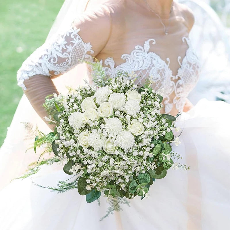 Ramos Artificiais de Eucalipto com Folhas Prateadas — Buquê para Casamento e Decoração