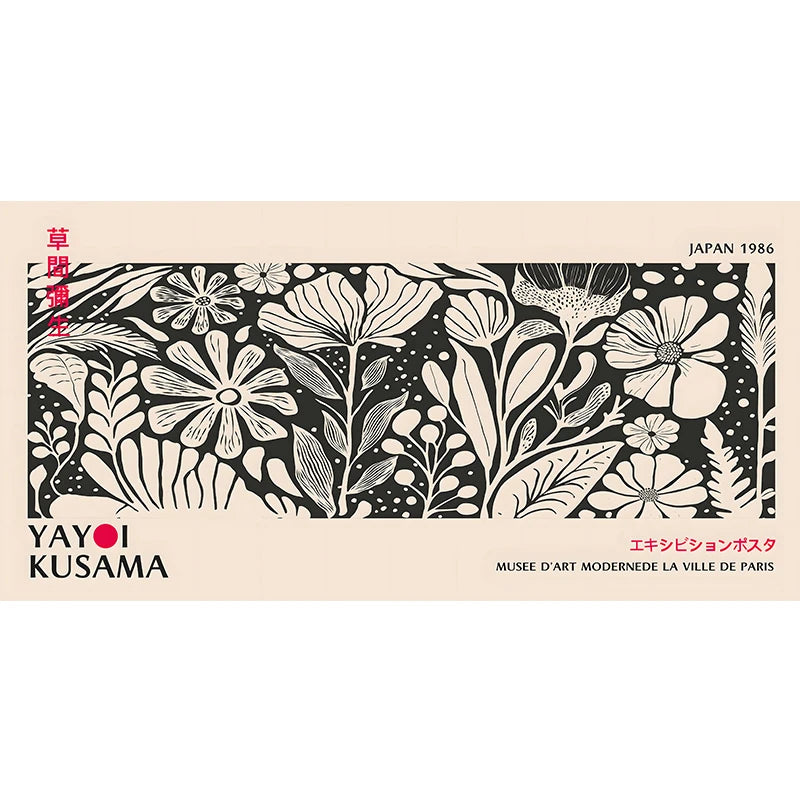 Quadro Decorativo Flores Yayoi Kusama — Arte Japonesa para Sala