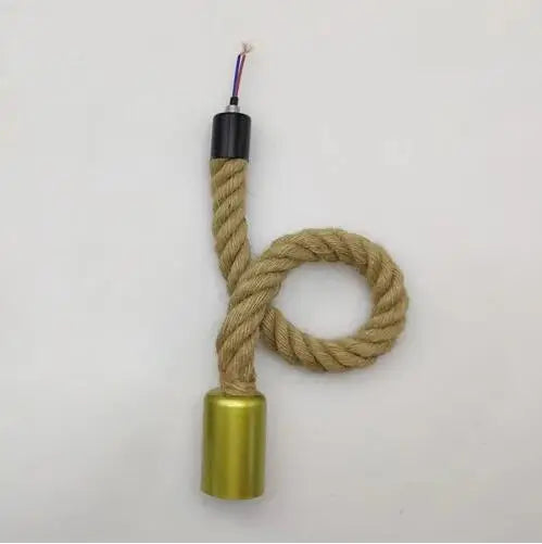 Pendente de Corda de Sisal Vintage Estilo Americano — Lustre Industrial Trançado para Bar e Sala