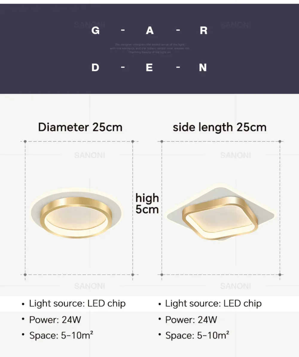 Luminária de Teto LED Redonda Flush Mount — Para Corredor, Escada, Banheiro e Quarto