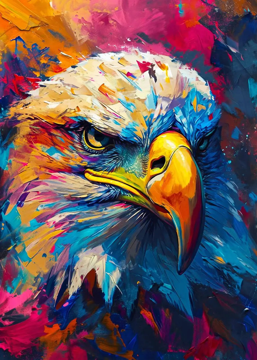 Quadro Decorativo Animais Abstrato Grafite — Leão, Tigre e Lobo para Sala