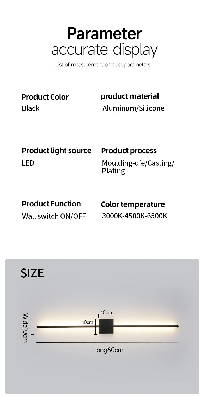 Arandela LED Minimalista — Luminária de Parede para Cabeceira e Sala