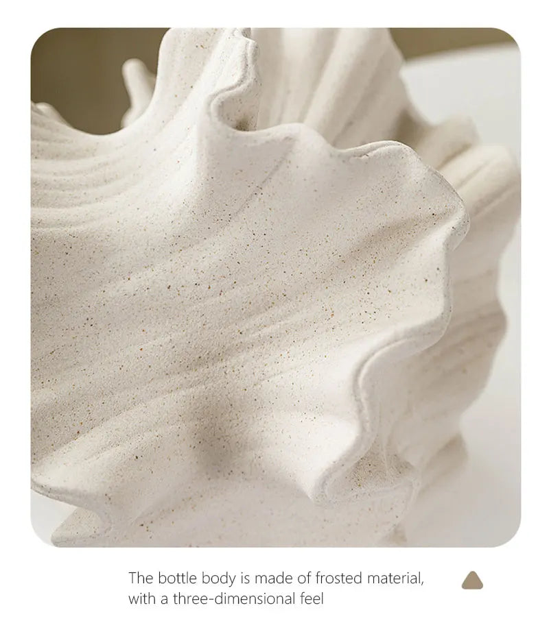 Vaso Cerâmica Coral CAPIRON Bege Fosco Nórdico — Para Capim dos Pampas e Flores