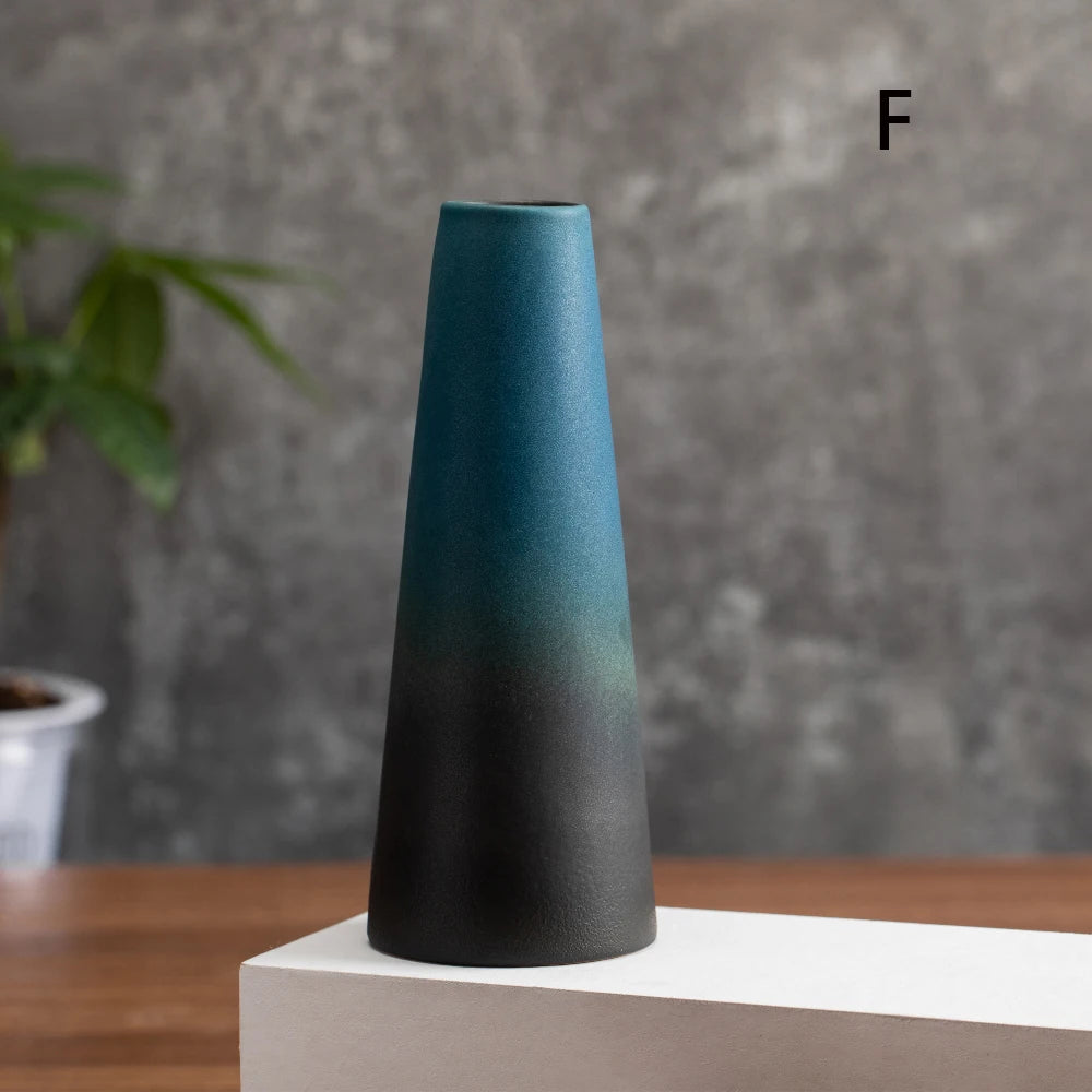 Vaso de Cerâmica Fosco para Flores — Vaso Moderno Decorativo para Mesa e Casamento