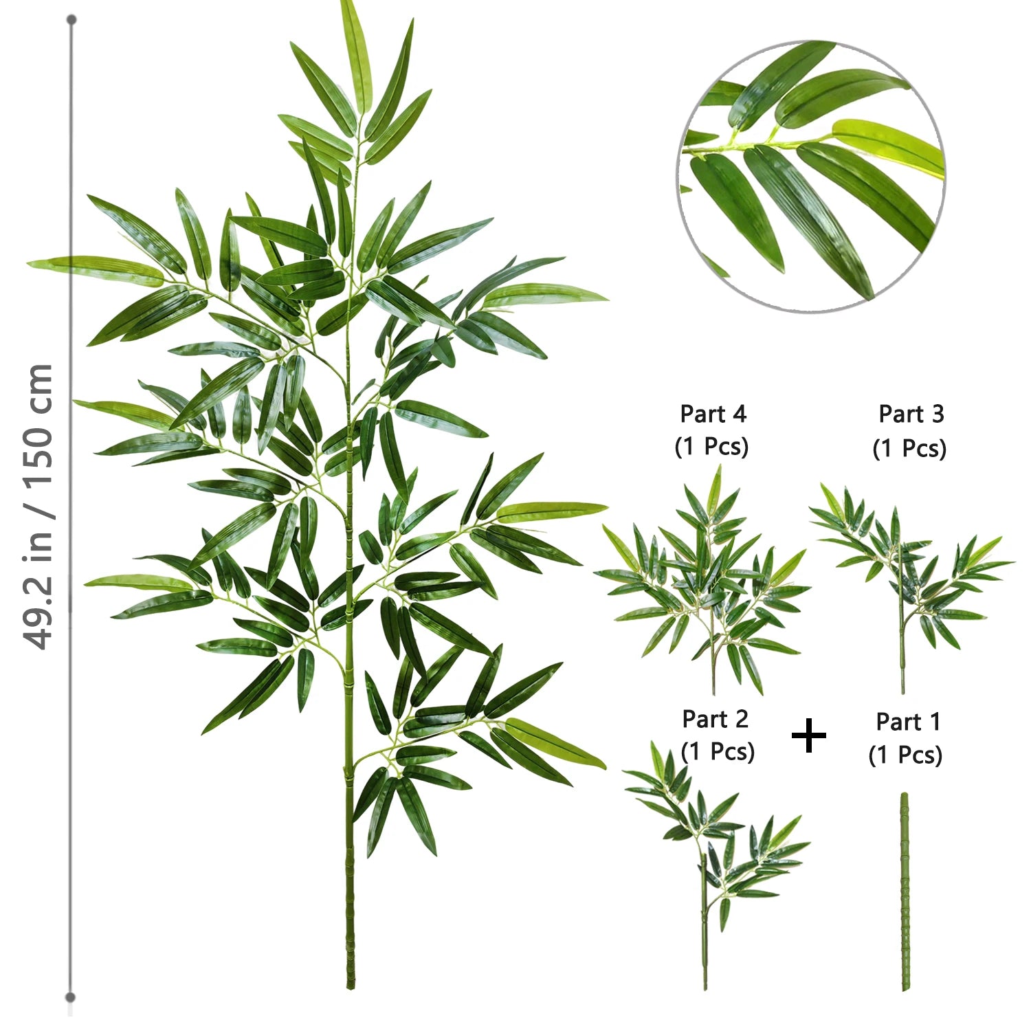 Bambu e Monstera Artificial 100 a 180cm — Exuberância Tropical Permanente para Jardim e Casa