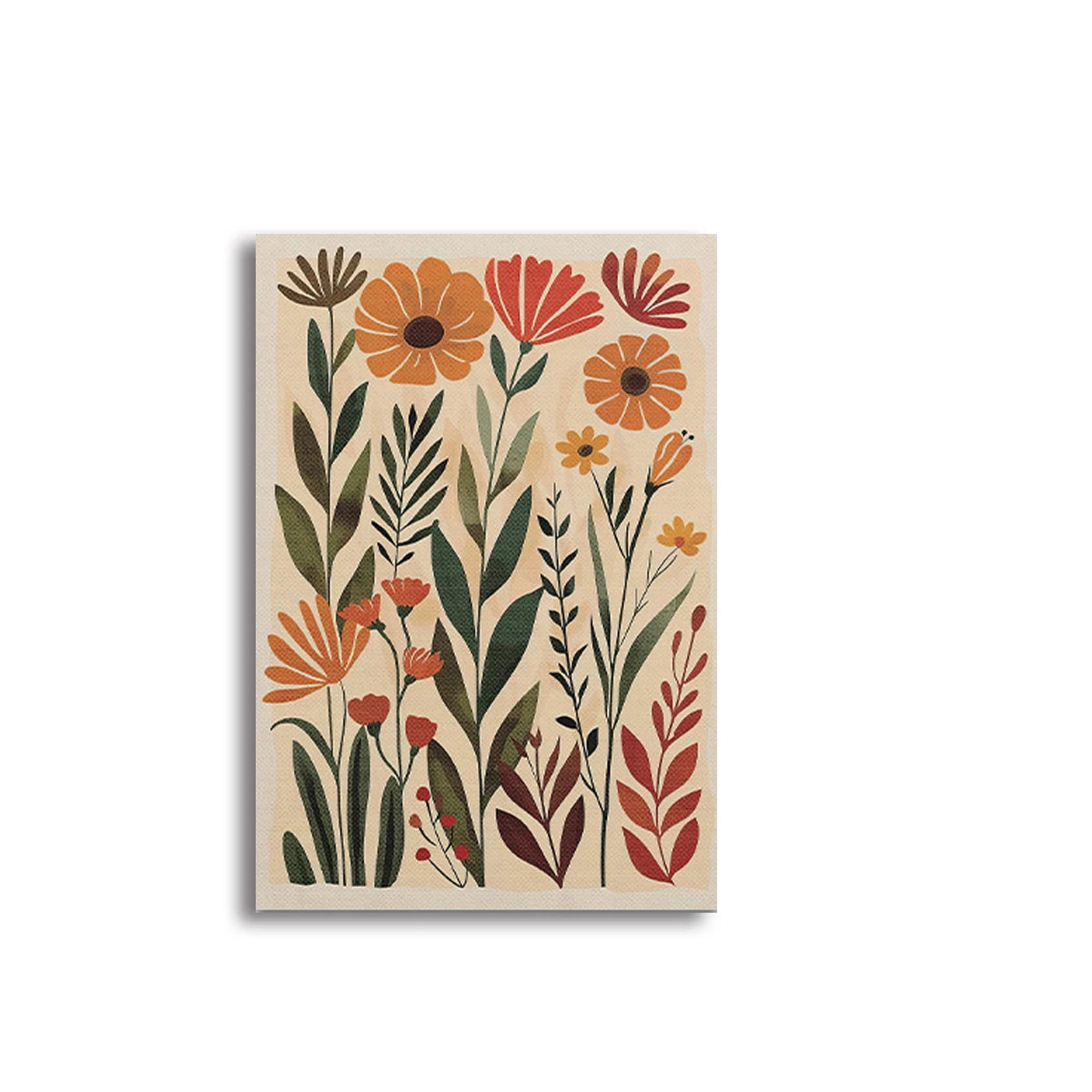 Quadro Decorativo Floral Boho Primaveril — Arte Botânica para Sala e Quarto