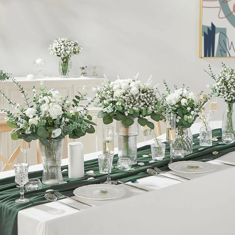 Ramos Artificiais de Eucalipto com Folhas Prateadas — Buquê para Casamento e Decoração