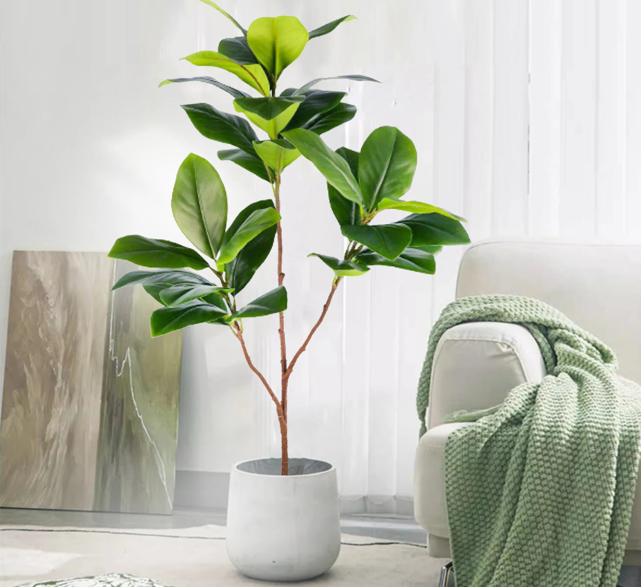 Ficus Lyrata Artificial Extra Grande 77 a 135cm — Para Jardim, Varanda e Escritório