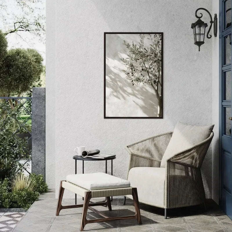 Quadro Decorativo Oliveira Mediterrânea sem Moldura — Arte Botânica para Sala