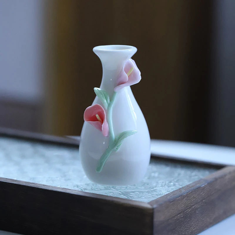 Vaso Cerâmica Mini Chinês Retrô — Porta-Palito e Porta-Hastes Decorativo