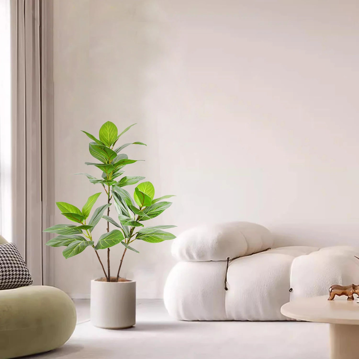 Ficus Lyrata Artificial Extra Grande 77 a 135cm — Para Jardim, Varanda e Escritório