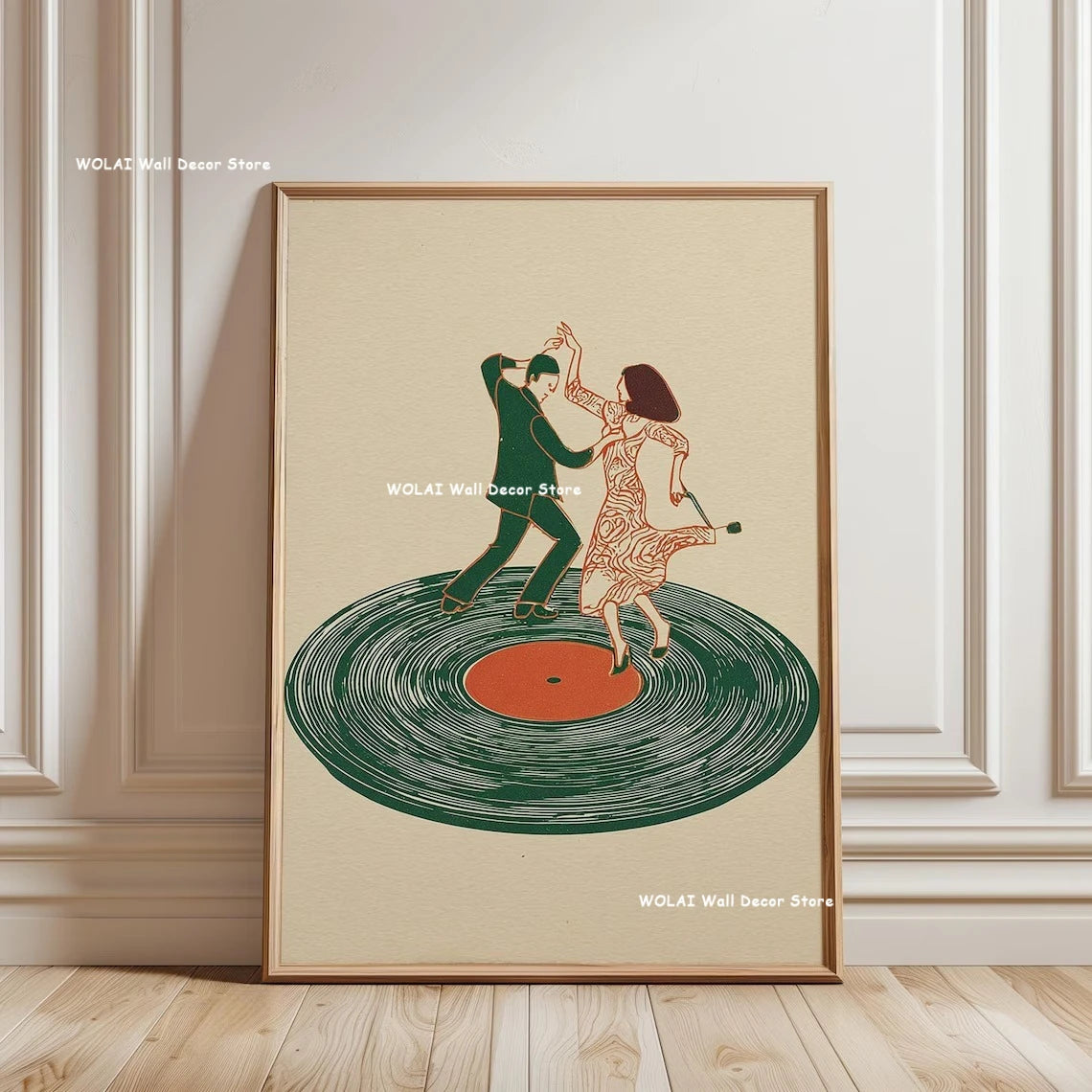 Quadro Decorativo Disco de Vinil Retrô — Arte Musical Japonesa para Sala e Quarto