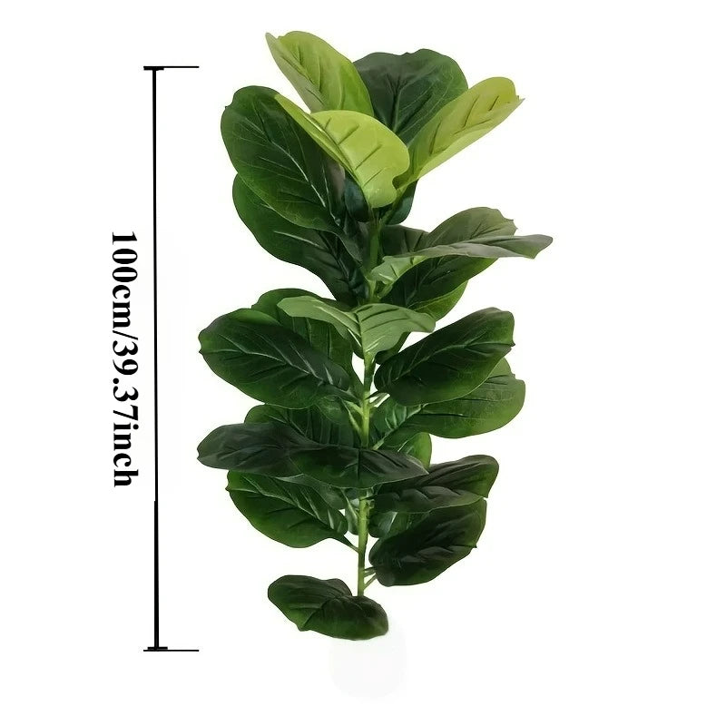 Ficus Lyrata Artificial 85–100cm — Planta Grande Realista para Escritório, Casa e Hotel