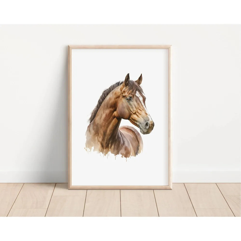 Quadro Canvas Cavalo Minimalista Preto e Marrom — Arte Animal para Sala e Quarto