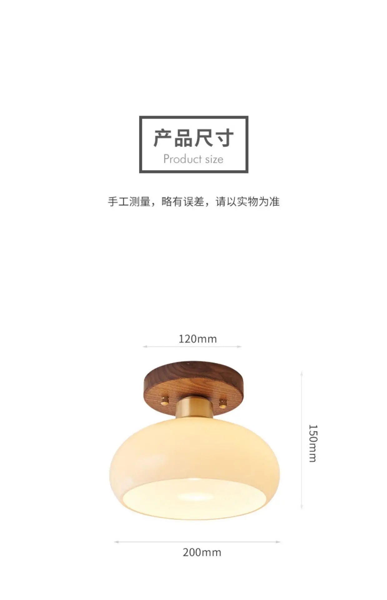 Luminária de Teto Estilo Chinês Luxo — Nogueira e Bronze para Hall, Entrada e Varanda