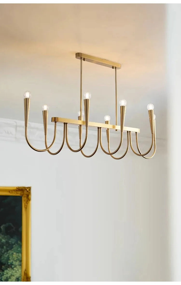 Lustre de Vela Pendente Preto Estilo Francês — Luminária de Luxo para Sala de Estar