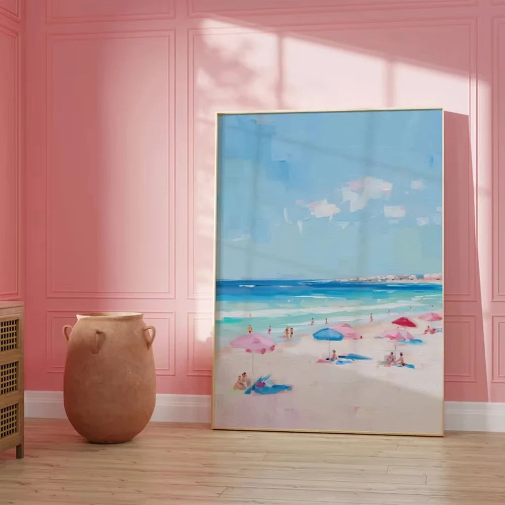 Quadro Decorativo Surrealismo Mar Verde Claro — Arte Abstrata Minimalista para Sala e Quarto