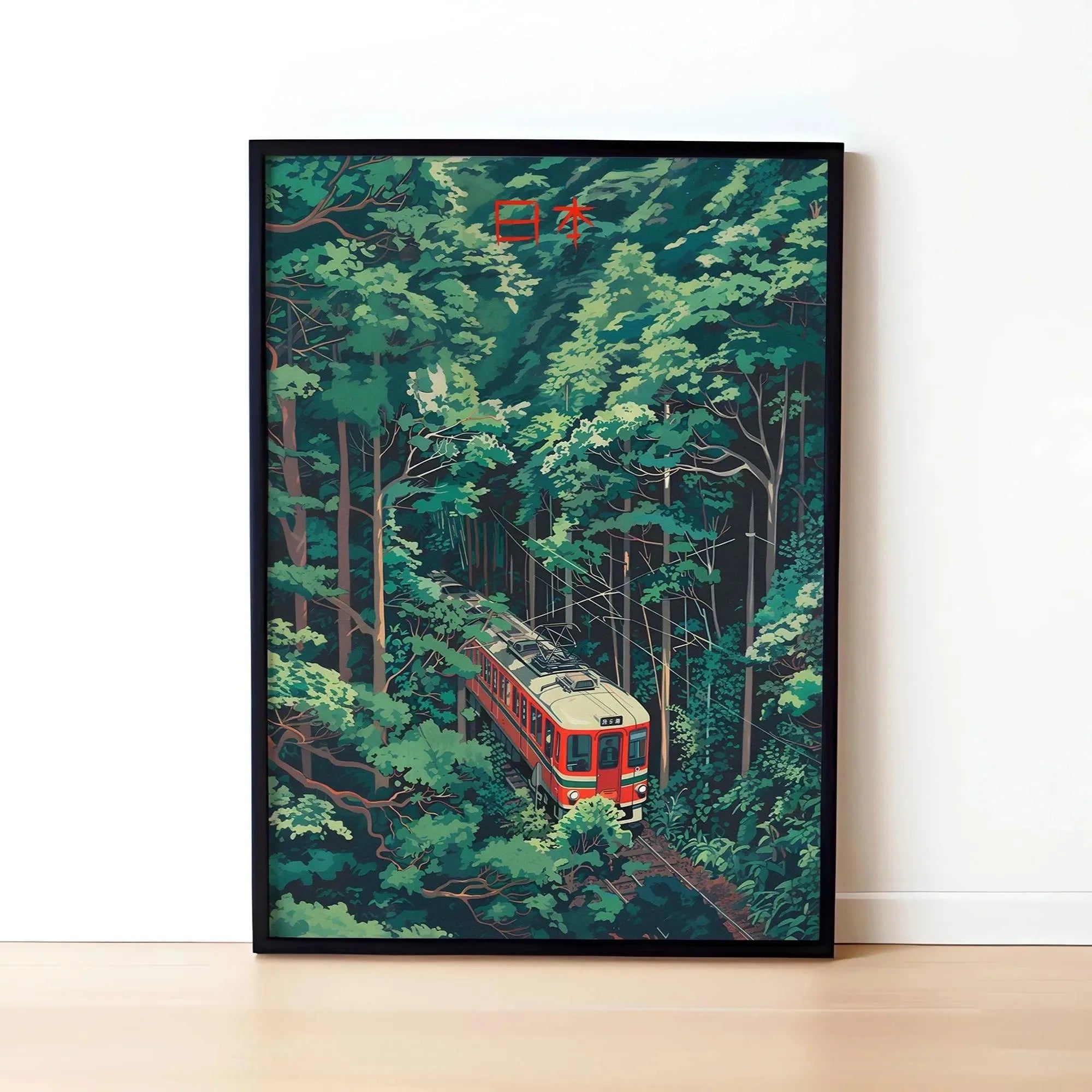 Quadro Decorativo Rua Japonesa Noite Chuvosa — Arte de Paisagem Retrô para Sala e Quarto