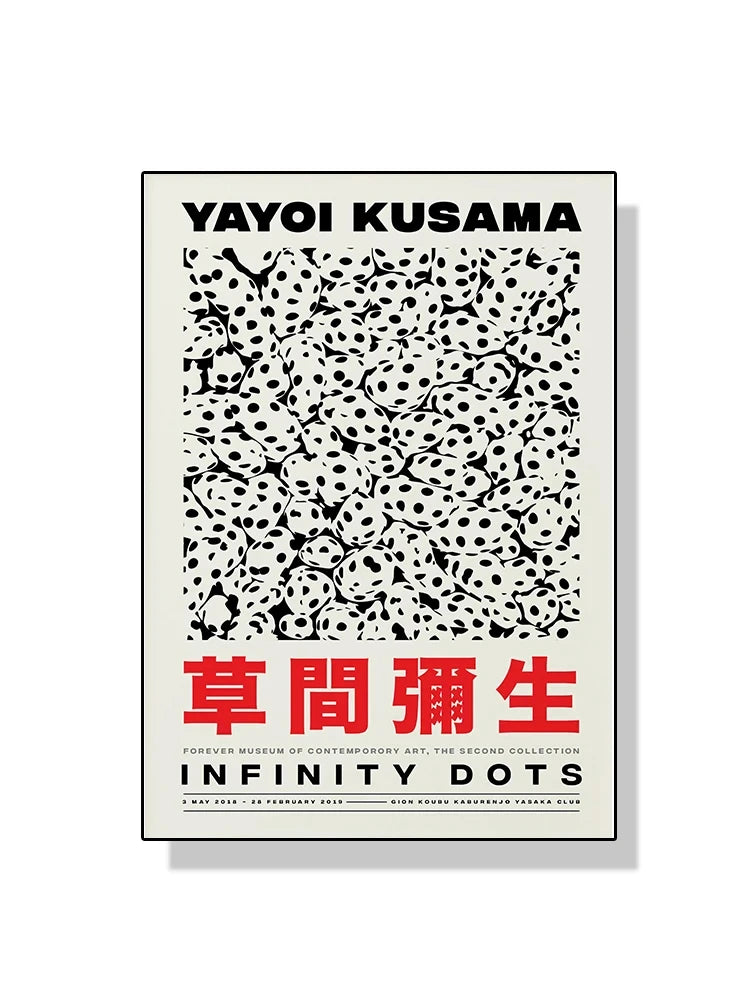 Quadro Decorativo Aboboras e Flores Yayoi Kusama — Arte Abstrata para Sala