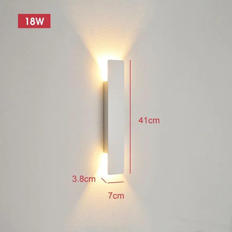 Arandela LED Listrada Impermeável 18W — Iluminação de Fachada para Parede e Jardim
