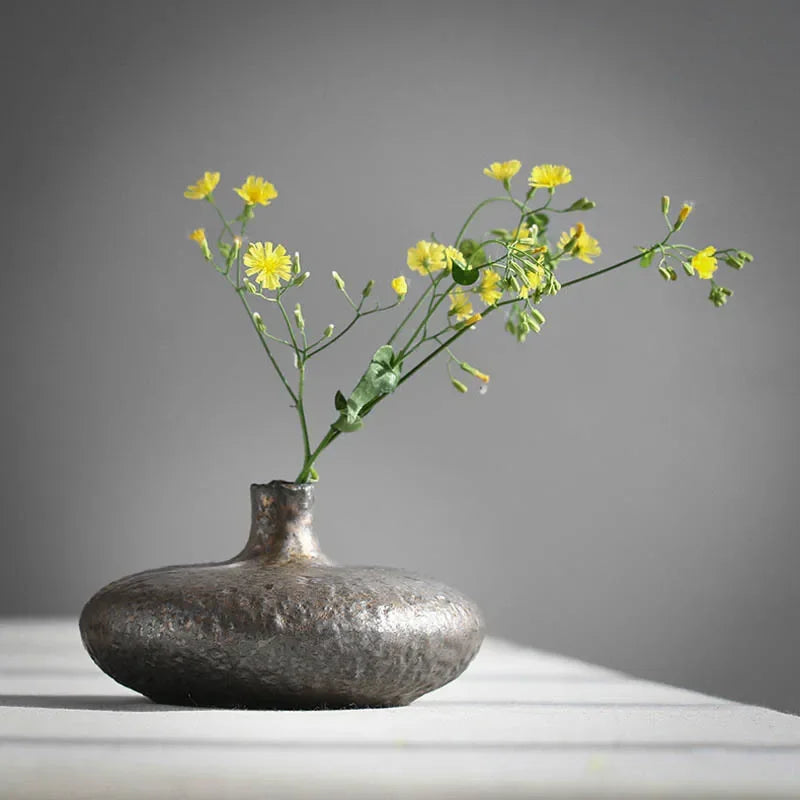 Vaso Cerâmica Mini Rústico Artesanal — Hidropônico para Cerimônia do Chá e Decoração
