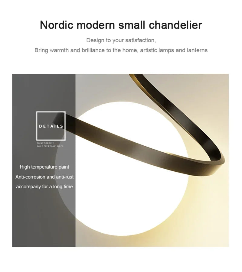 Pendente LED Nórdico Linear — Luminária de Cabeceira para Quarto e Sala de Jantar