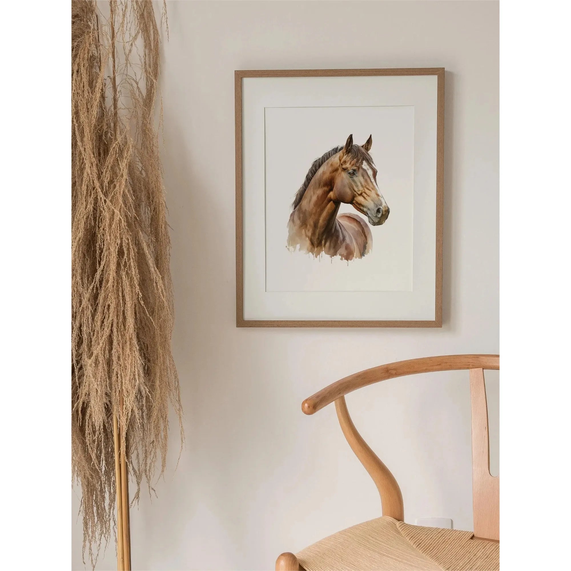 Quadro Canvas Cavalo Minimalista Preto e Marrom — Arte Animal para Sala e Quarto
