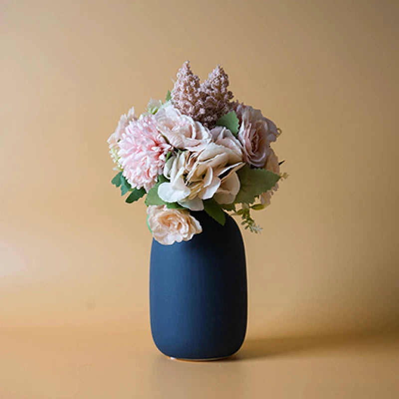 Vaso Cerâmica Nórdico Moderno para Flores Secas — Decoração de Mesa e Estante