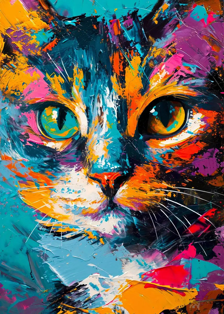Quadro Decorativo Animais Abstrato Grafite — Leão, Tigre e Lobo para Sala