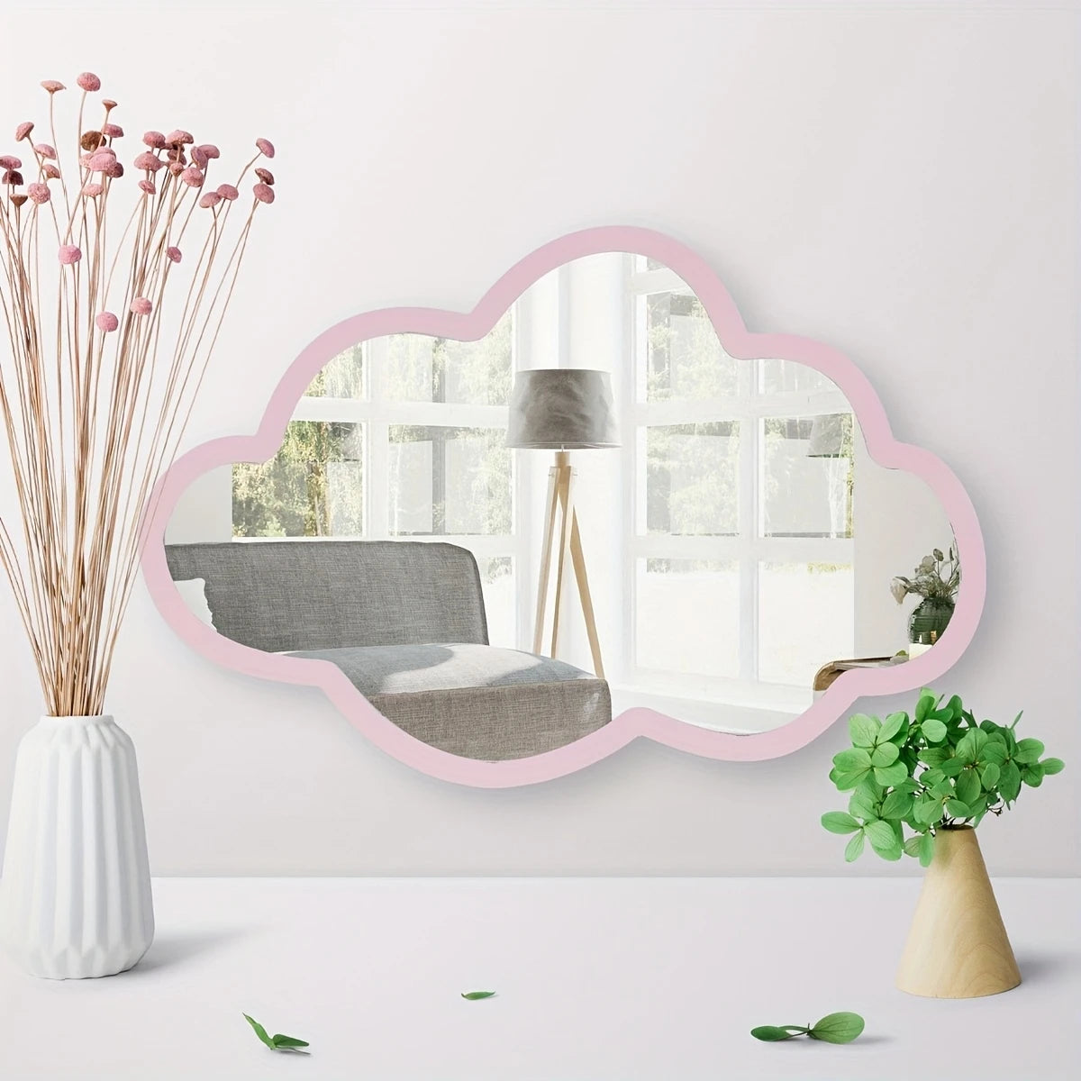 Espelho Decorativo Nuvem Dupla Camada Madeira e Acrílico — Quarto Infantil Presente Meninas