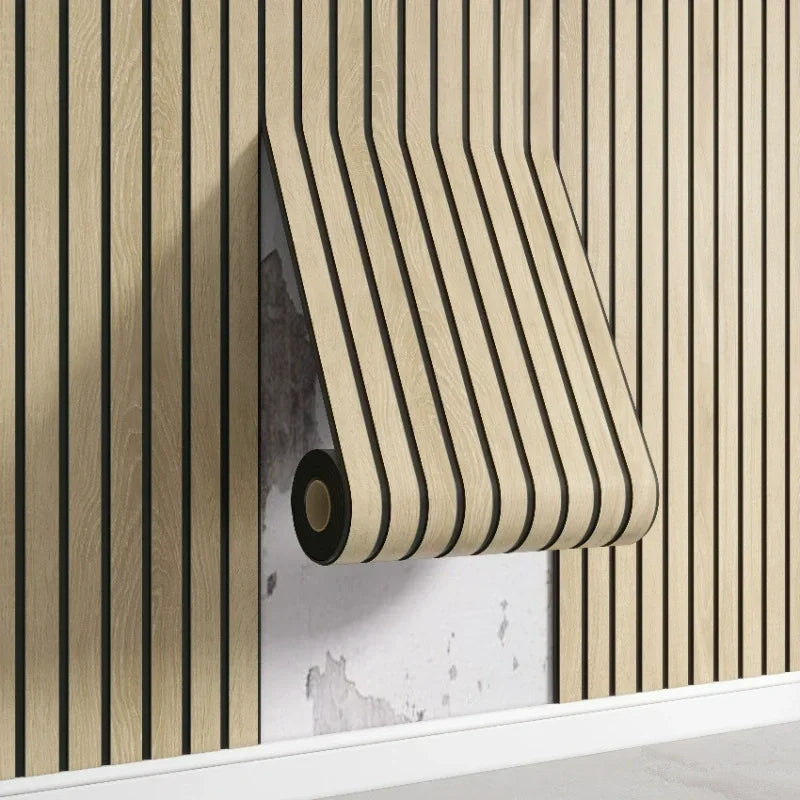 Papel de Parede 3D Grade Geométrica Autocolante — Textura Arquitetônica Impermeável para Sala