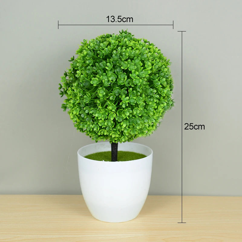 Bonsai Artificial com Vaso e Flores — Mini Árvore Decorativa para Mesa e Escritório