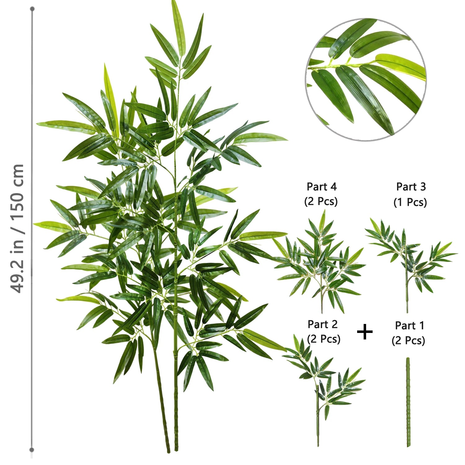 Bambu e Monstera Artificial 100 a 180cm — Exuberância Tropical Permanente para Jardim e Casa