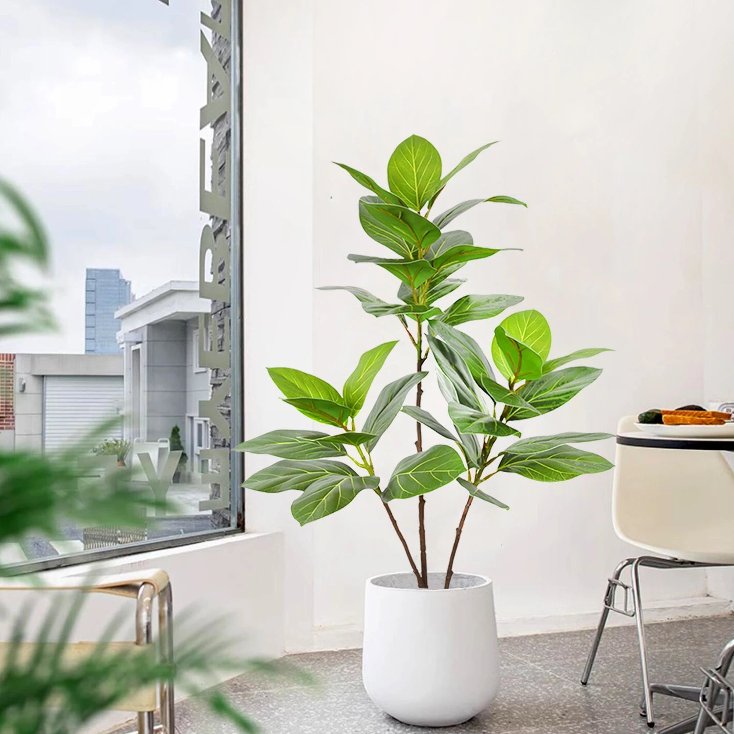 Ficus Lyrata Artificial Extra Grande 77 a 135cm — Para Jardim, Varanda e Escritório