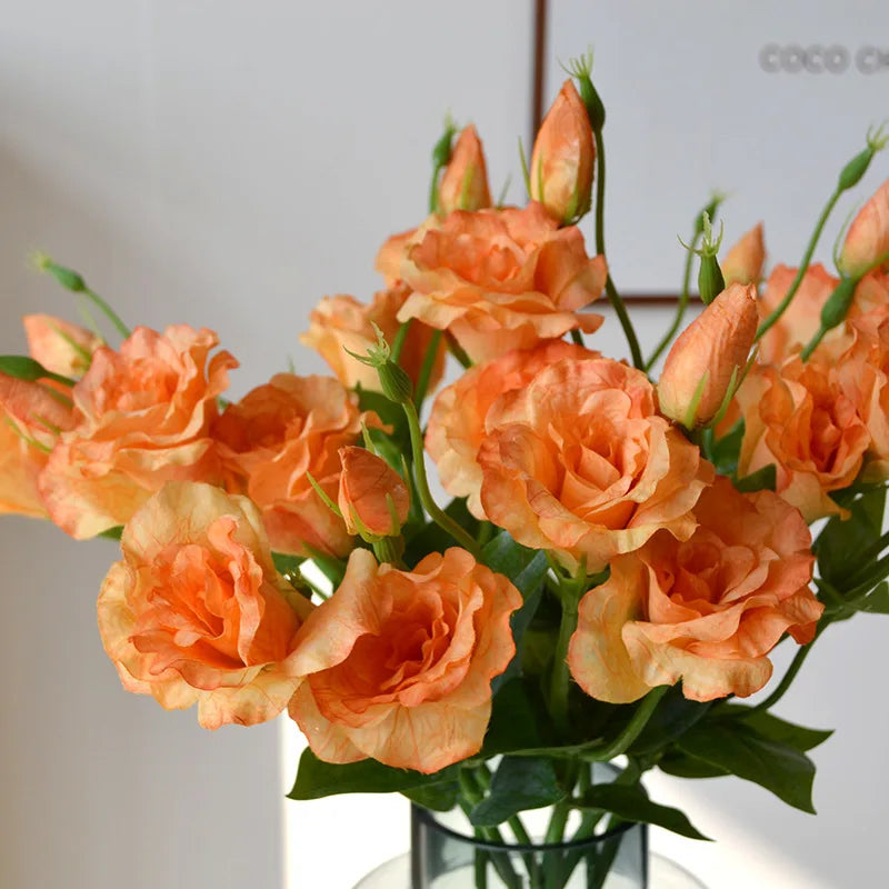 Flores Artificiais Lisianthus — Buquê com 5 Hastes para Decoração, Mesa, Casamento e Festa