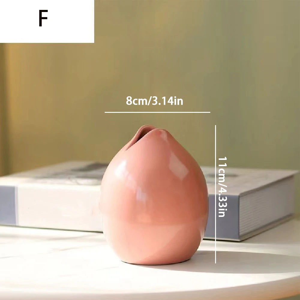Vaso Cerâmica Simples Hidropônico — Decoração de Mesa para Sala e Jantar