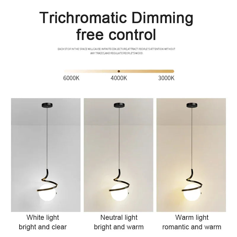 Pendente LED Nórdico Linear — Luminária de Cabeceira para Quarto e Sala de Jantar